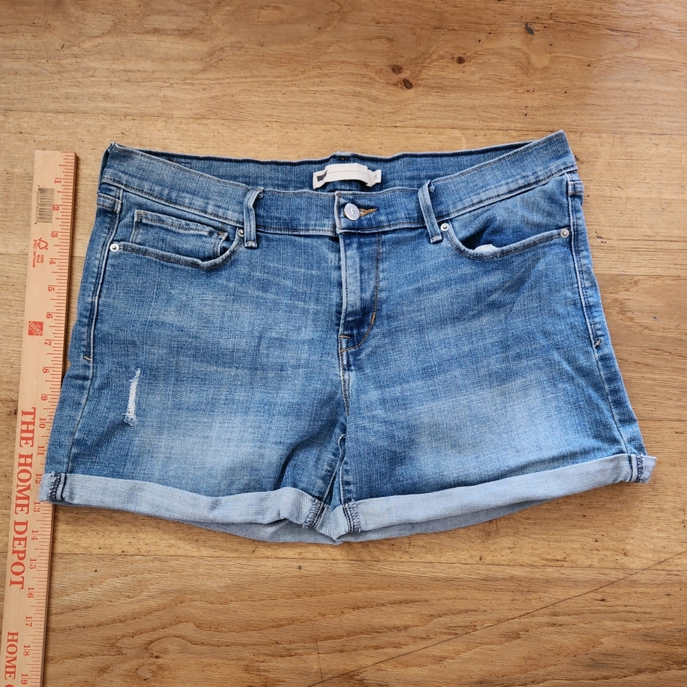 Levi's Cuffed Stretch Denim Shorts 31 Waist